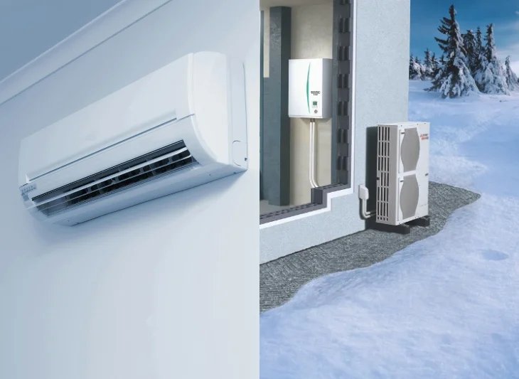 Infographie comparant PAC Air/Eau et PAC Air/Air.